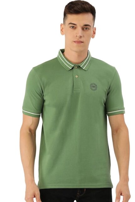 Peter England Men's Regular Fit Insignia Half Sleeve Polo T-Shirt