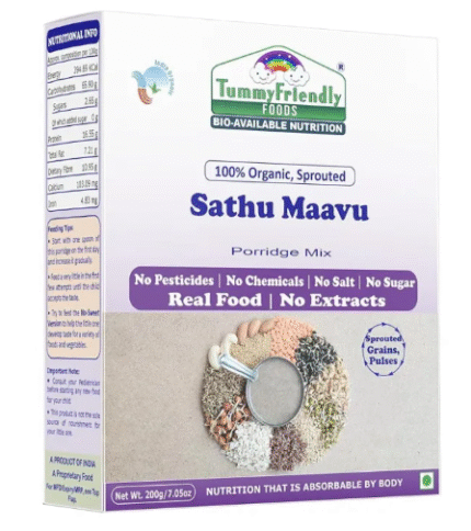 TummyFriendly Foods Certified Organic Sprouted Sathu Maavu Mix for breakfast 200g